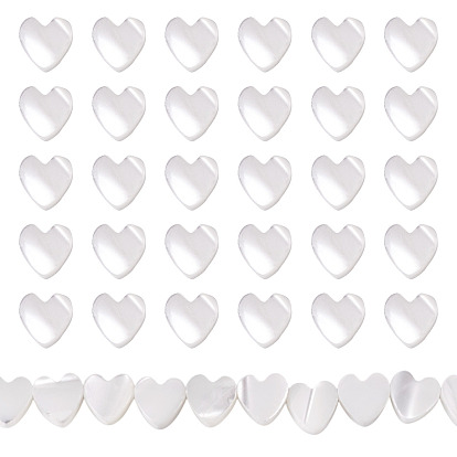 1 hebras de cuentas de concha de troquídea natural/concha de troco, corazón