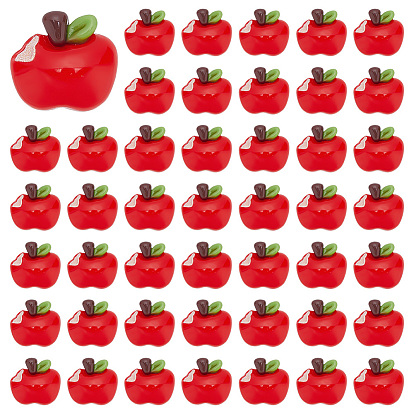 70 шт. Кабошоны из непрозрачной смолы, имитация фруктов, яблоко