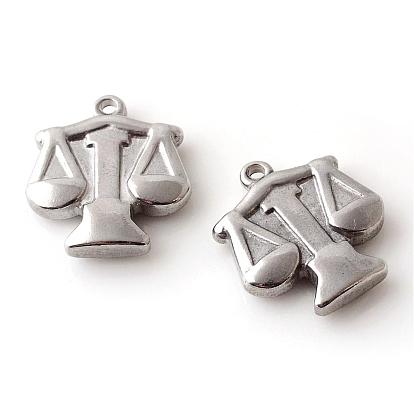201 Stainless Steel Pendants, Balance Scale/Libra