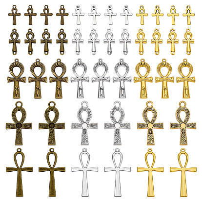 60 шт 15 стили подвески из сплава в тибетском стиле, анкх крест прелести
