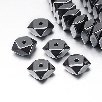Non-magnetic Synthetic Hematite Beads Strands, Faceted, Square