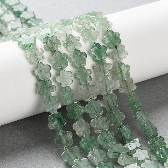 Натуральный зеленый клубника кварц бисер нити, цветка сливы