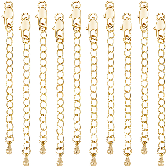 10шт. латунные концы с цепями, слеза