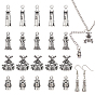 64Pcs 4 Style Tibetan Style Alloy Pendants, Mix-shaped