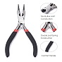 Carbon Steel Jewelry Pliers for Jewelry Making Supplies, Round Nose Pliers, Wire Cutter, Polishing, 128x65x10mm