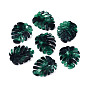 Cellulose Acetate(Resin) Pendants, Tropical Leaf Charms, Monstera Leaf