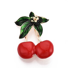 Эмалевые значки из сплава вишни и листьев для лацканов одежды рюкзака, без кадмия и без свинца, золотой свет