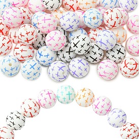 Круглые с перекрестными бусинами из экологически чистого пищевого силикона для создания акцента