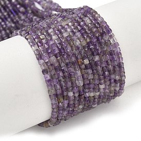 Граненые натуральные аметистовые бусы, кубические