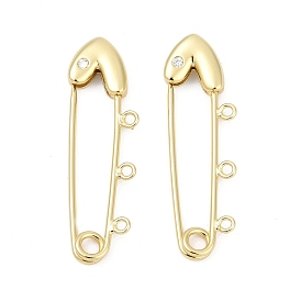 Многожильные звенья из латуни с паве из кубического циркония, прелести скрепки, долговечный, без свинца и без кадмия, стойки покрытие