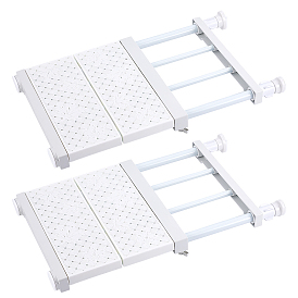 Carbon Iron Alloy & ABS & PP Plastic Expandable Closet Shelves Organizers for Socks, Underwear, Makeup, Rectangle