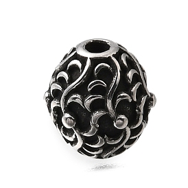 304 из нержавеющей стали бусы, овальный с вихревым узором