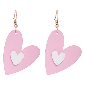Sweet Heart Earrings for Women, Simple and Stylish Ear Hooks with Peach-shaped Pendants