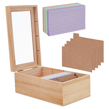 10 листы прямоугольной бумаги, разделители для папок, с 300 листами бумаги, стикерами и 1 шт. 4 сеткой, деревянной коробкой для хранения продуктов и карточек.