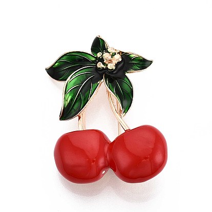 Эмалевые значки из сплава вишни и листьев для лацканов одежды рюкзака, без кадмия и без свинца, золотой свет