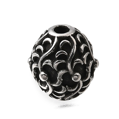 304 из нержавеющей стали бусы, овальный с вихревым узором