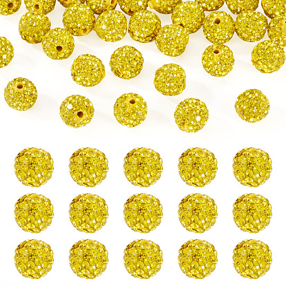 30шт стеклянные бусины из глины со стразами проложить круглые бусины, п.п. 15