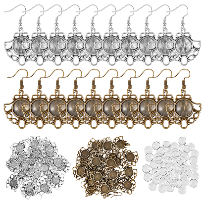 Набор для самостоятельного изготовления сережек-куполов, включая крючки для сережек из сплава, Кабошоны из стекла