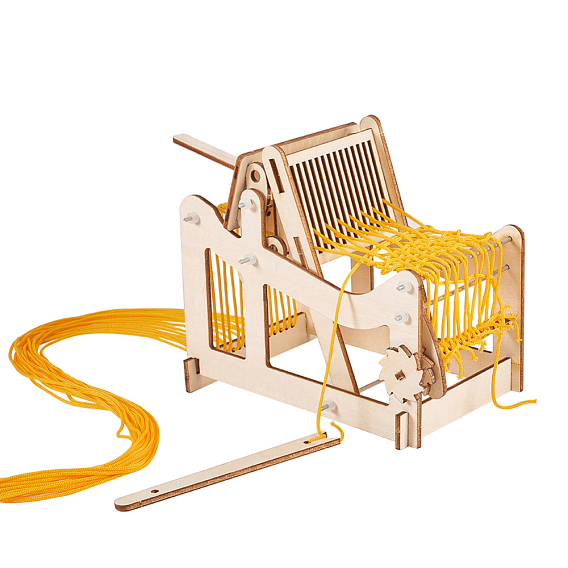 DIY Wooden Loom Kits, with Yarns, Adjusting Rods, Educational Toys for Kids