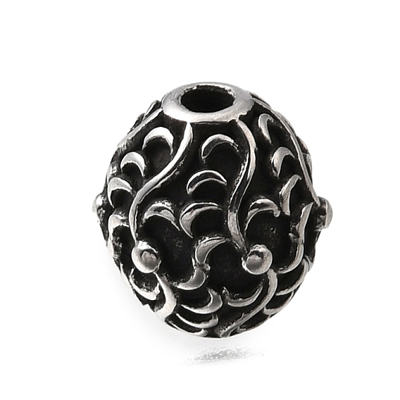 304 из нержавеющей стали бусы, овальный с вихревым узором