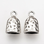 Tibetan Style Alloy Cord Ends, End Caps, Hammered, Cadmium Free & Nickel Free & Lead Free