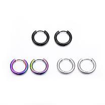 Ion Plating(IP) 304 Stainless Steel Huggie Hoop Earrings, Hypoallergenic Earrings, with 316 Surgical Stainless Steel Pin