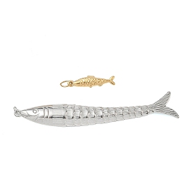 304 Stainless Steel Pendants, Fish Charms, Long-Lasting Plated
