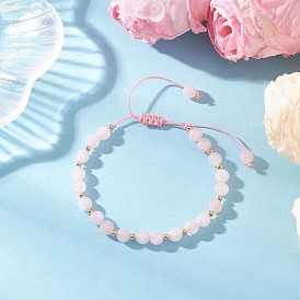 Плетеные браслеты из бусин из натуральных драгоценных камней для женщин, круглые