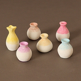 Миниатюрные украшения вазы из смолы, аксессуары для домашнего кукольного домика с микро-ландшафтом, притворяясь опорными украшениями