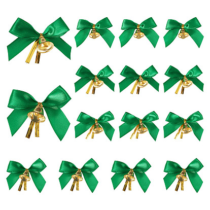 20шт полиэстеровый бант, подарочные банты, со стяжками из железной проволоки и колокольчиком, для украшения подарочной упаковки, рождественские украшения