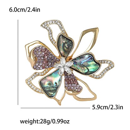 Сплав горный хрусталь брошь, цветы одежда аксессуары булавка для воротника грудь цветок