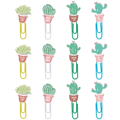 80шт. железные скрепки в форме растений, милые скрепки, забавные закладки маркировочные клипы
