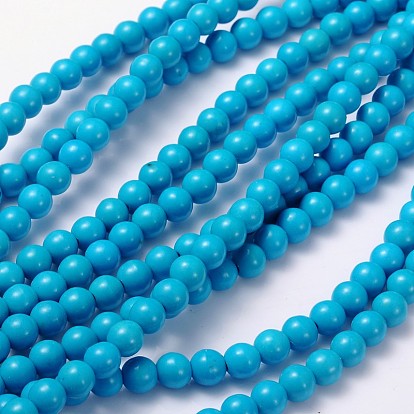 Synthetic Magnesite Beads Strands, Round, 6mm, Hole: 0.8mm, about 64pcs/strand