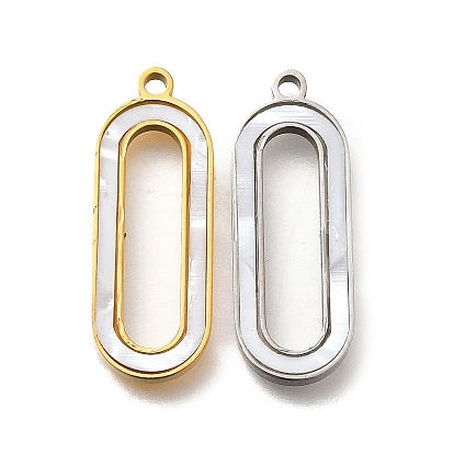 Полый овал 304 подвески из нержавеющей стали, с пластиковой имитацией оболочки, ионное покрытие (ip)