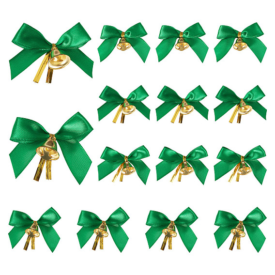 20шт полиэстеровый бант, подарочные банты, со стяжками из железной проволоки и колокольчиком, для украшения подарочной упаковки, рождественские украшения