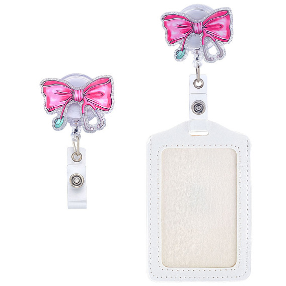 Катушка для значков из акрила и железа, зажим для значка с бантом, держатель удостоверения личности, платина