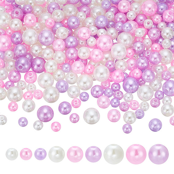 215 шт. 80 г бусины из АБС-пластика, имитация жемчуга, круглые