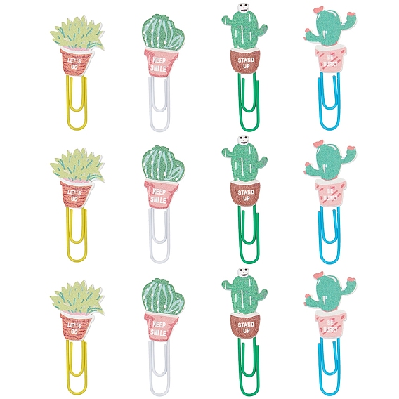 80шт. железные скрепки в форме растений, милые скрепки, забавные закладки маркировочные клипы