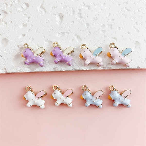 Подвески из эмали и сплава, Подвески в виде лошади/пегаса, золотые