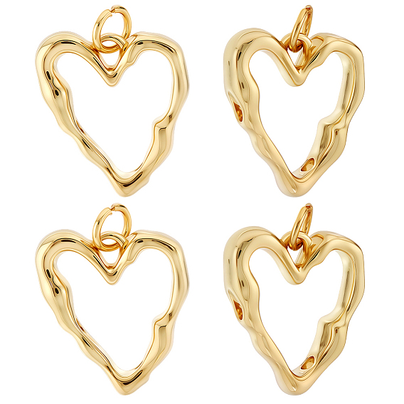 14 латунные подвески шт., сердце прелести, с целью перехода в кольце