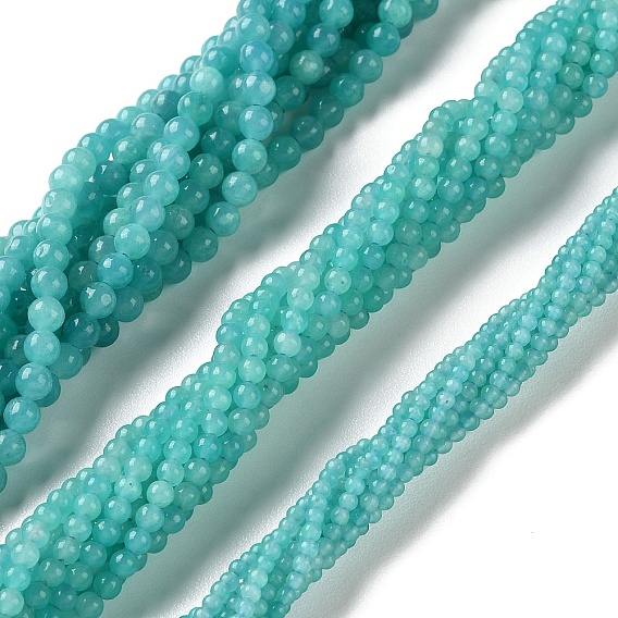 Природных амазонит бисер нитей, круглые, сгладить, класс АА