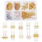 DIY Earring Making Kits, Including Brass & Iron Filigree Joiners Links, Brass Pendants & Earring Hooks, Glass Pearl Beads