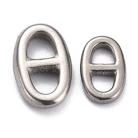 304 Stainless Steel Connector Charms, Navy Mesh Charms, Marine Mesh Charms, Oval