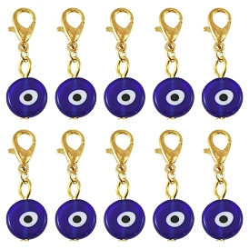 40 шт. подвесные украшения ручной работы от сглаза в виде лэмпворка, Сплав с застежками когтя омара