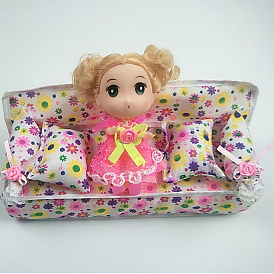 Plastic Doll Mini Sofa, Miniature Furniture Toys, for American Girl Doll Dollhouse Accessories