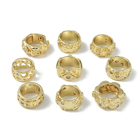 Rack Plating Brass Beads, Large Hole Beads, Long-Lasting Plated, Lead Free & Cadmium Free