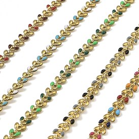 304 пластинчатые цепи из нержавеющей стали, с эмалью, ионное покрытие (ip), пайки, с катушкой, реальный 18 k позолоченный