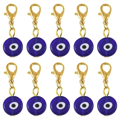 40 шт. подвесные украшения ручной работы от сглаза в виде лэмпворка, Сплав с застежками когтя омара