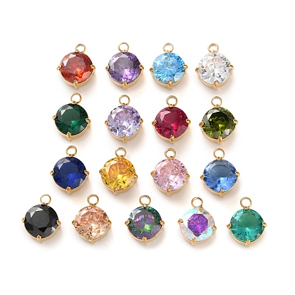 304 микро нержавеющей стали прокладывать Цирконом подвески, плоские круглые прелести