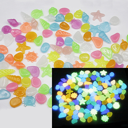 Glow in The Dark Rocks, Luminous Acrylic Imitation Sea Animal & Pebble Ornament, for Fish Tank, Pond, Bonsai, Garden, Pathway, Swimming Pool